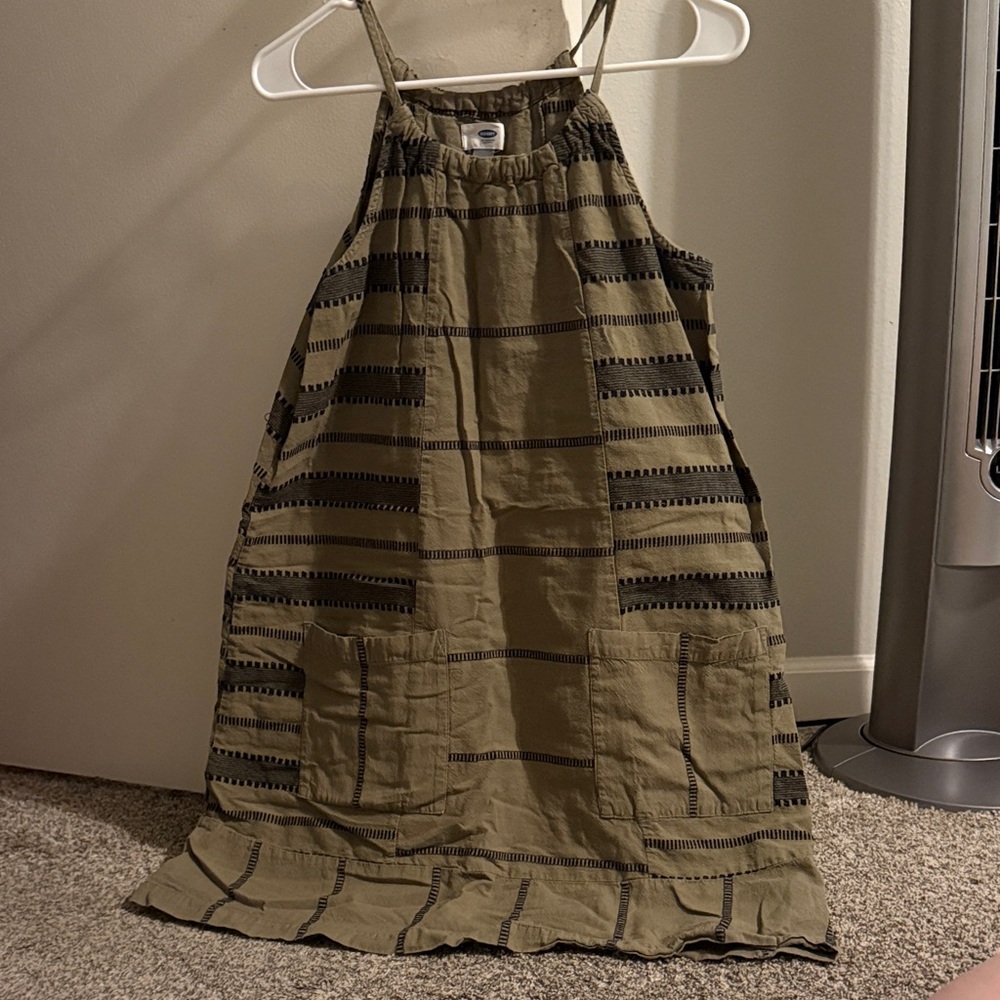 Old Navy Women’s Dress in Olive with Black Stripes